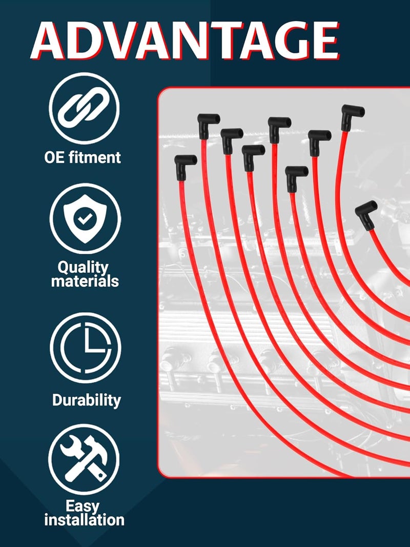 Ntoauto 10mm High Performance Spark Plug Wire Sets Compatible with HEI BBC SBC 350 454 383 - Image 4